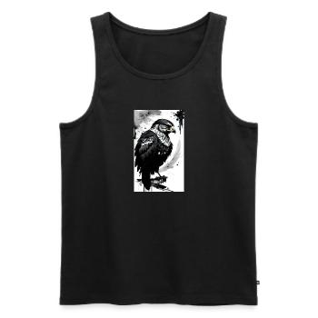 Aigle | Oiseaux | Liberté | Animaux - Débardeur bio Premium Homme - noir - Devant - AI Model Male 178 light (178cm)
