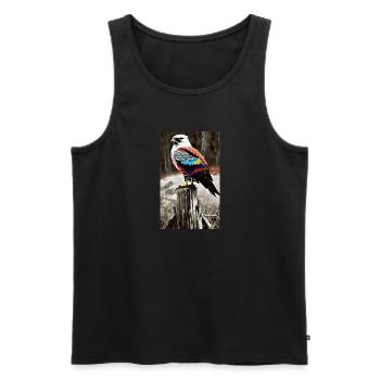 Aigle | Oiseaux | Liberté | Animaux - Débardeur bio Premium Homme - noir - Devant - Michal (187cm)