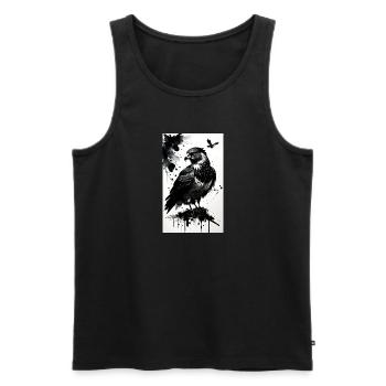 Aigle | Oiseaux | Liberté | Animaux - Débardeur bio Premium Homme - noir - Devant - AI Model Male 178 light (178cm)
