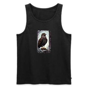 Aigle | Oiseaux | Liberté | Animaux - Débardeur bio Premium Homme - noir - Devant - Michal (187cm)