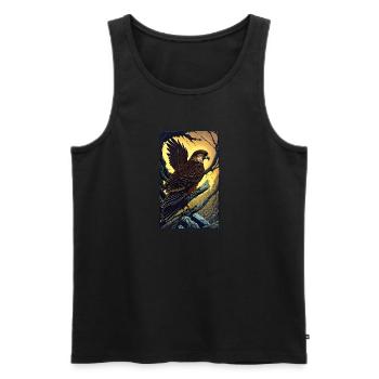 Aigle | Oiseaux | Liberté | Animaux - Débardeur bio Premium Homme - noir - Devant - Michal (187cm)