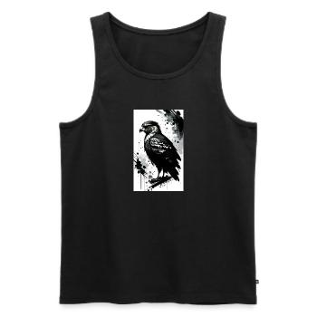 Aigle | Oiseaux | Liberté | Animaux - Débardeur bio Premium Homme - noir - Devant - AI Model Male 178 light (178cm)