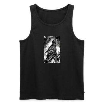 Aigle | Oiseaux | Liberté | Animaux - Débardeur bio Premium Homme - noir - Devant - AI Model Male 178 light (178cm)