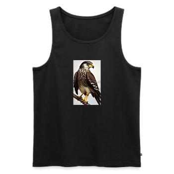 Aigle | Oiseaux | Liberté | Animaux - Débardeur bio Premium Homme - noir - Devant - Michal (187cm)
