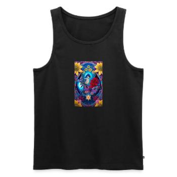 Flowers | Birds | Nature | Butterfly | Floral - Men's Premium Organic Tank Top - black - Front - Michal (187cm)
