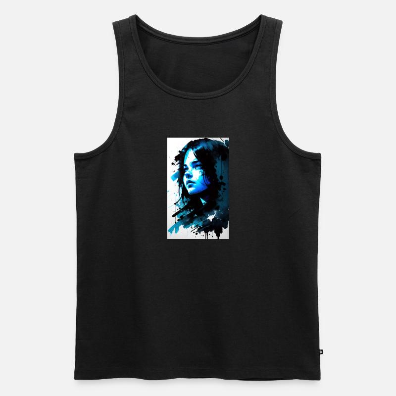 Frau | Gesicht | Mädchen | Anime - Männer Premium Bio Tank Top - Schwarz
