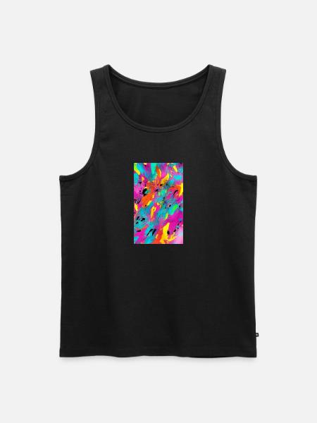 Lines | Wavy lines | Symbols | Pattern - Men's Premium Organic Tank Top - black