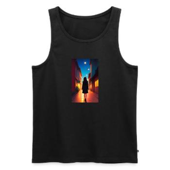 Woman | Face | Girls | Anime - Men's Premium Organic Tank Top - black - Front - AI Model Male 178 light (178cm)