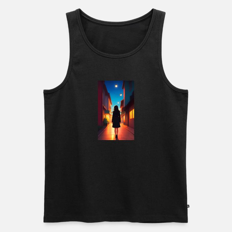 Frau | Gesicht | Mädchen | Anime - Männer Premium Bio Tank Top - Schwarz