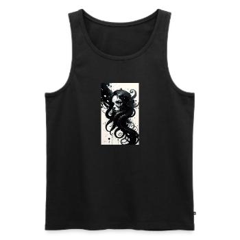 Woman | Face | Girls | Anime | mystical - Men's Premium Organic Tank Top - black - Front - AI Model Male 178 light (178cm)