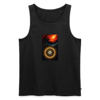 Symbole mystique | Mystérieux | Symbole - Débardeur bio Premium Homme - noir - Devant - Michal (187cm)