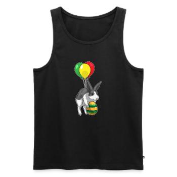 Bunny Easter Balloon - Men's Premium Organic Tank Top - black - Front - Michal (187cm)
