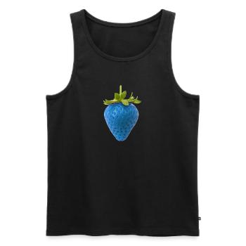 Blue Strawberry - Männer Premium Bio Tank Top - Schwarz - Vorne - AI Model Male 178 light (178cm)