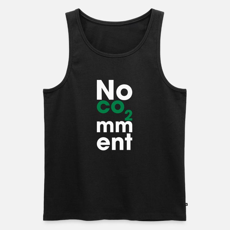 No CO2 Comment – Saubere Energie Statement - Männer Premium Bio Tank Top - Schwarz