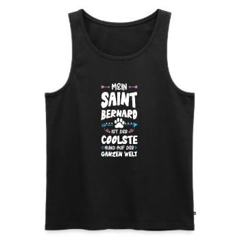 saint bernard bernhardiner hund spruch - Männer Premium Bio Tank Top - Schwarz - Vorne - AI Model Male 178 light (178cm)
