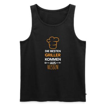 Die besten Griller kommen aus Hessen Design - Männer Premium Bio Tank Top - Schwarz - Vorne - Michal (187cm)