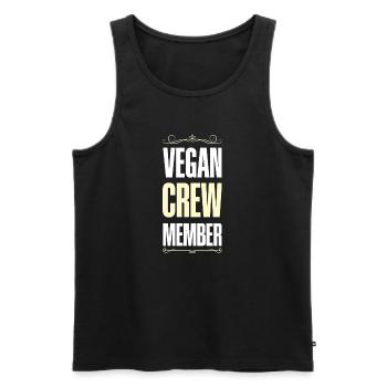 Vegan Crew - Men's Premium Organic Tank Top - black - Front - Michal (187cm)