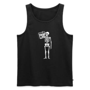 Boombox Skeleton Rétro Vibe - Débardeur bio Premium Homme - noir - Devant - Michal (187cm)
