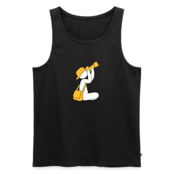 Photographer With Camera - Men's Premium Organic Tank Top - black - Front - AI Model Male 178 light (178cm)