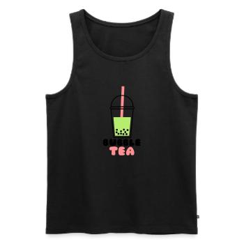 Bubble Tea - Men's Premium Organic Tank Top - black - Front - AI Model Male 178 light (178cm)