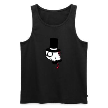 kopf herr sir gentlemen zylinder reich monokel bri - Männer Premium Bio Tank Top - Schwarz - Vorne - AI Model Male 178 light (178cm)