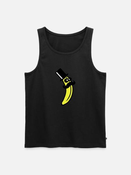 Sir Mustache Banana - Men's Premium Organic Tank Top - black
