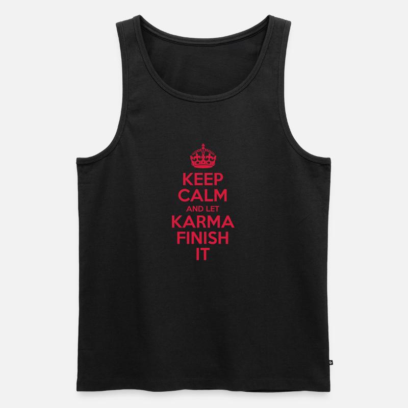 Keep Calm and Let Karma Finish It - Débardeur bio Premium Homme - noir