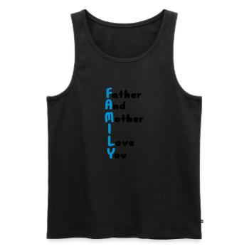 FAMILY (Father And Mother I Love You) - Débardeur bio Premium Homme - noir - Devant - Michal (187cm)