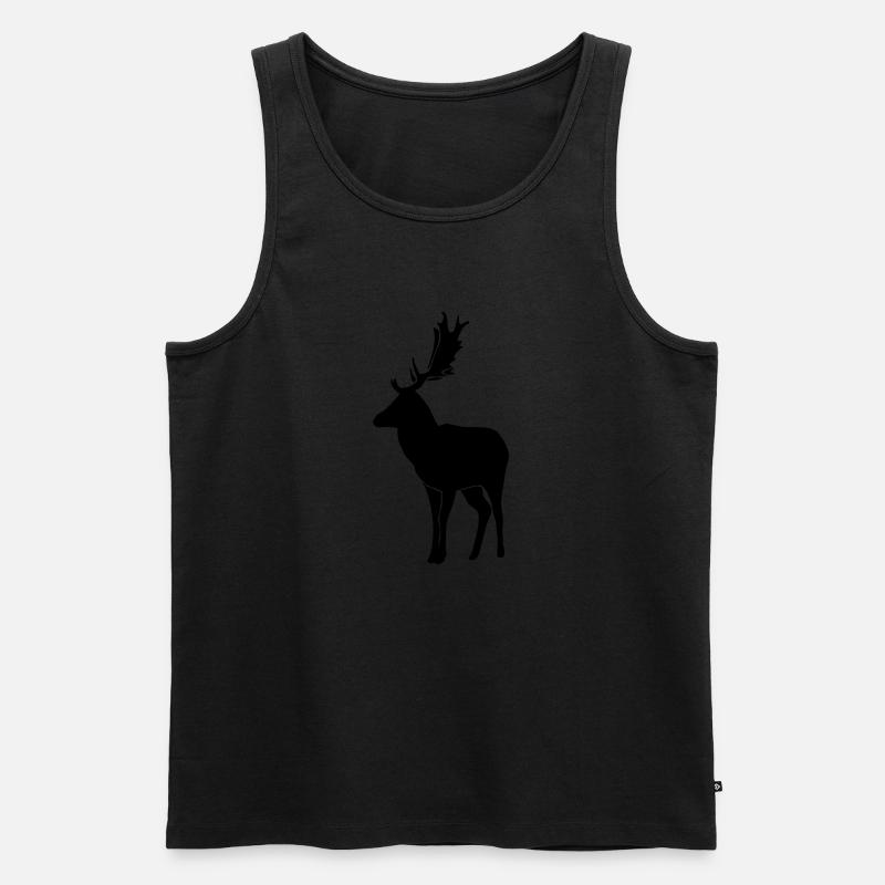Hirsch - Männer Premium Bio Tank Top - Schwarz
