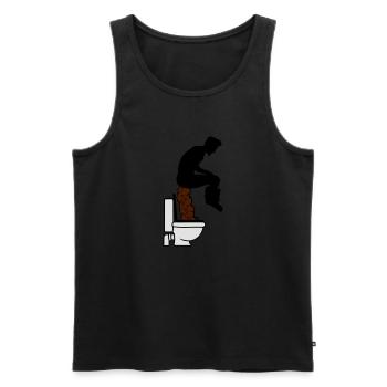 Toilet toilet giant big shit toilet funny brown sa - Men's Premium Organic Tank Top - black - Front - Michal (187cm)