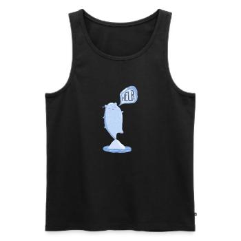 Eisbär Help Eisberg Nordpol Climate change Environment - Men's Premium Organic Tank Top - black - Front - Michal (187cm)