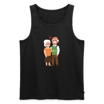 Älteres Ehepaar Oma und Opa - Männer Premium Bio Tank Top - Schwarz - Vorne - Michal (187cm)