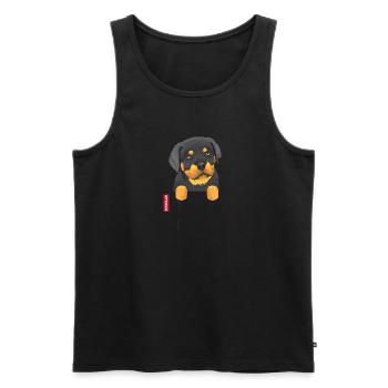 Rotweiller Pocket - Men's Premium Organic Tank Top - black - Front - AI Model Male 178 light (178cm)