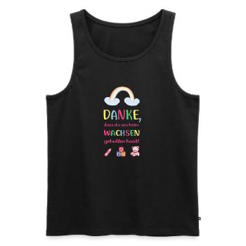 Danke dass du uns beim Wachsen geholfen hast - Männer Premium Bio Tank Top - Schwarz - Vorne - Michal (187cm)