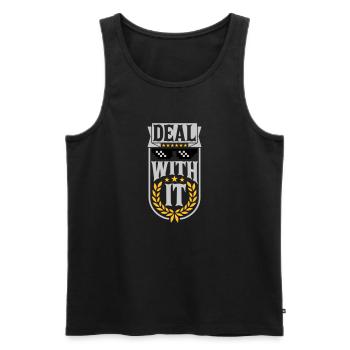Deal with it Lorbeerkranz - Männer Premium Bio Tank Top - Schwarz - Vorne - Michal (187cm)