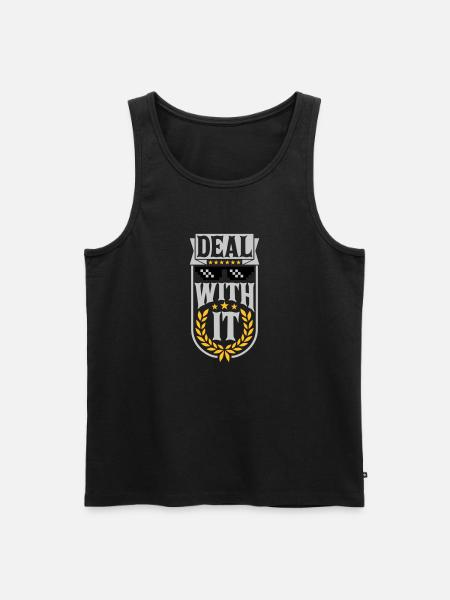 Deal with it Laurel Wreath - Men's Premium Organic Tank Top - black