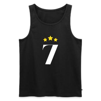 7ème anniversaire étoilé - Débardeur bio Premium Homme - noir - Devant - Michal (187cm)