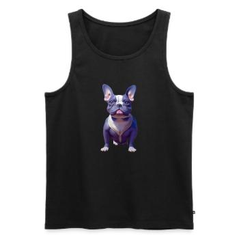 Français Bouledogue - Débardeur bio Premium Homme - noir - Devant - Michal (187cm)