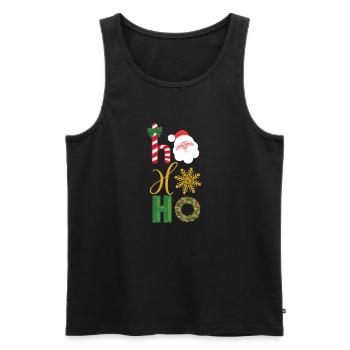 Ho Ho Ho Weihnachten Ikonen - Männer Premium Bio Tank Top - Schwarz - Vorne - AI Model Male 178 light (178cm)