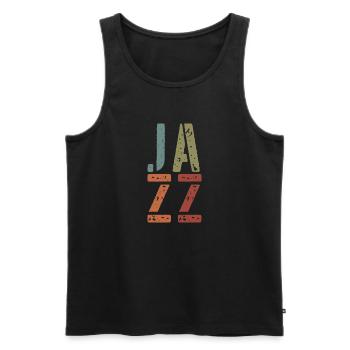 Jazz - Männer Premium Bio Tank Top - Schwarz - Vorne - AI Model Male 178 light (178cm)