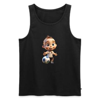 Fussballer Junge - Männer Premium Bio Tank Top - Schwarz - Vorne - Michal (187cm)