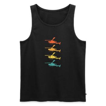 Hubschrauber Retro Geschenk - Männer Premium Bio Tank Top - Schwarz - Vorne - Michal (187cm)