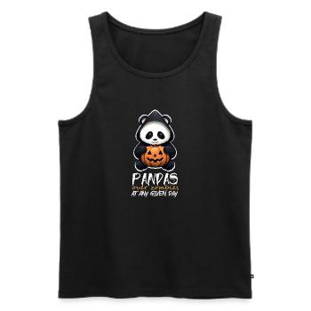Citation amusante du panda sarcastique d’Halloween - Débardeur bio Premium Homme - noir - Devant - Michal (187cm)
