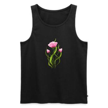 Flowers - Men's Premium Organic Tank Top - black - Front - Michal (187cm)