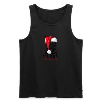 Père Noël Bengale chat joyeux Noël chat Wilsigns - Débardeur bio Premium Homme - noir - Devant - Michal (187cm)