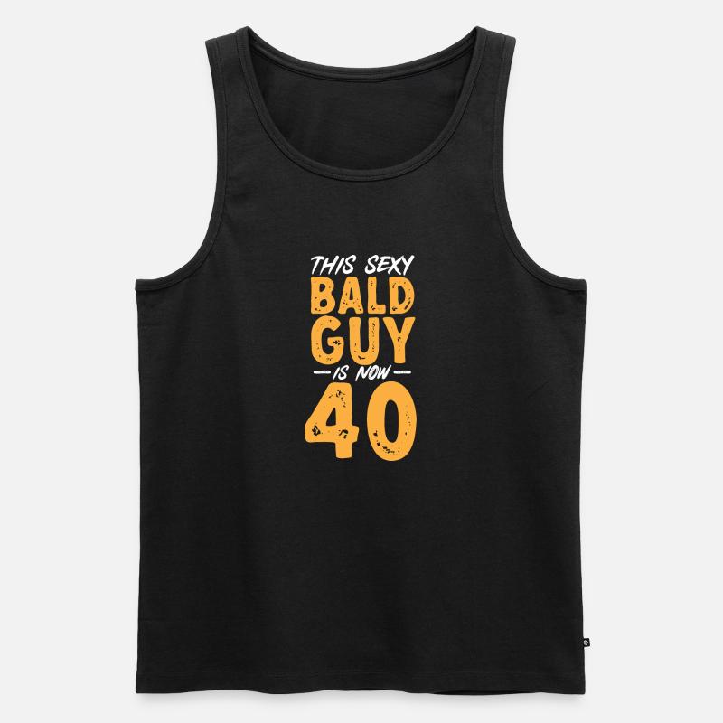 Glatze Kahlköpfigkeit Bart Glatzkopf - Männer Premium Bio Tank Top - Schwarz