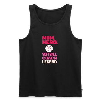 Mama Hero Softball Coach Legende Lustige Softball Mama - Männer Premium Bio Tank Top - Schwarz - Vorne - AI Model Male 178 light (178cm)