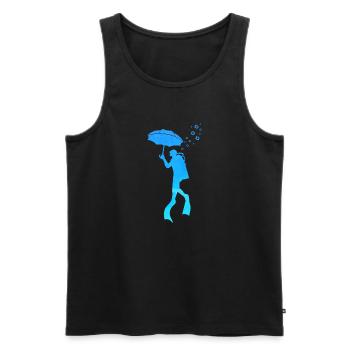 Scuba Diver Umbrella Underwater Exploration - Männer Premium Bio Tank Top - Schwarz - Vorne - AI Model Male 178 light (178cm)