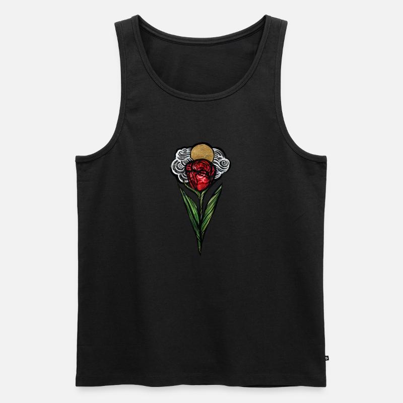 Rose - Männer Premium Bio Tank Top - Schwarz
