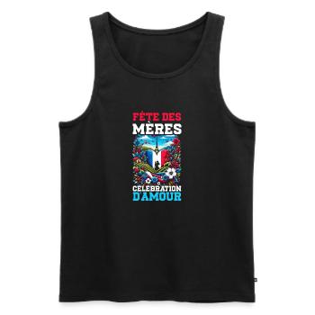 Fête des mères aux racines françaises, maman, meilleur - Débardeur bio Premium Homme - noir - Devant - Michal (187cm)